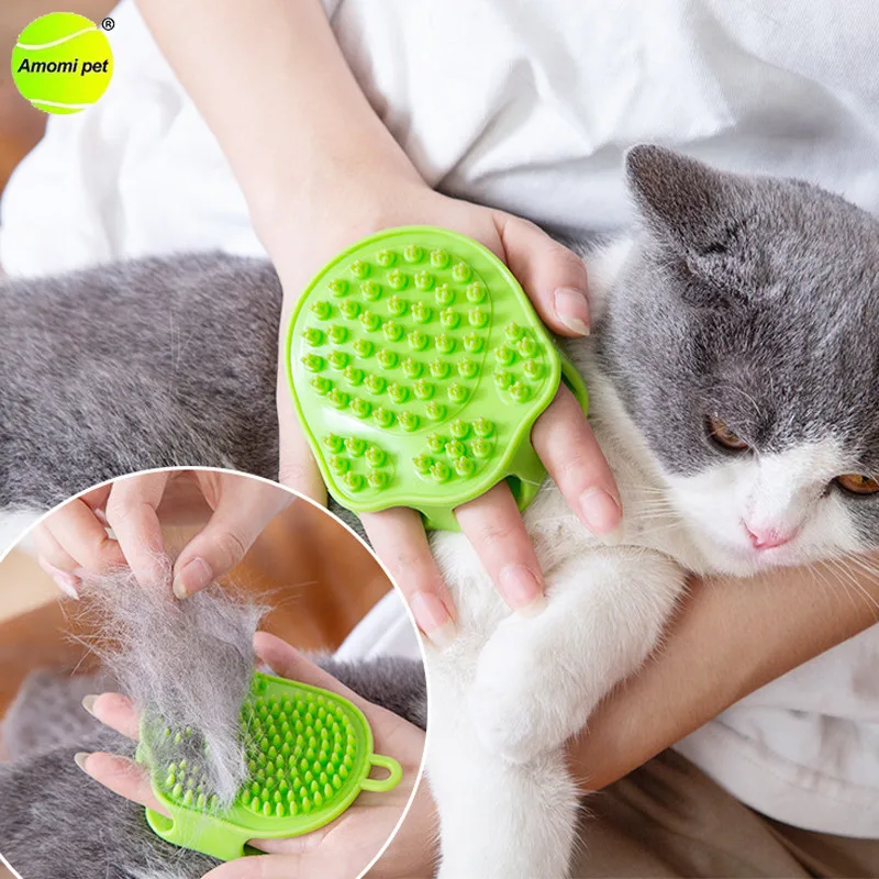 

Soft TPR Cat Hair Remover Brush Comb Pet Fur Bath Glove Brush Cats Grooming Massager Shower Gloves Brush for Dogs Cats