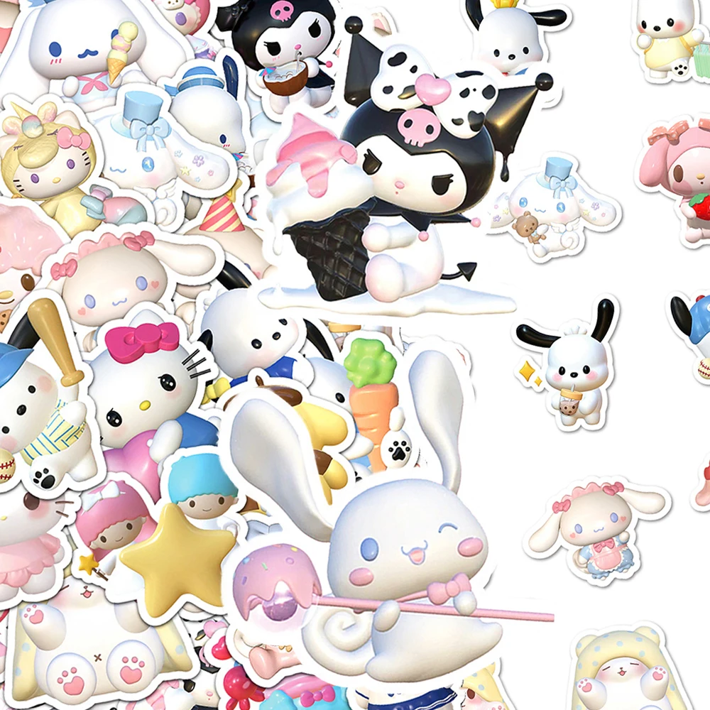

10/30/50pcs Cute Sanrio Kuromi Pochacco Stickers Kawaii Cartoon Sticker DIY Luggage Phone Notebook Decals Decoration Toy Gifts