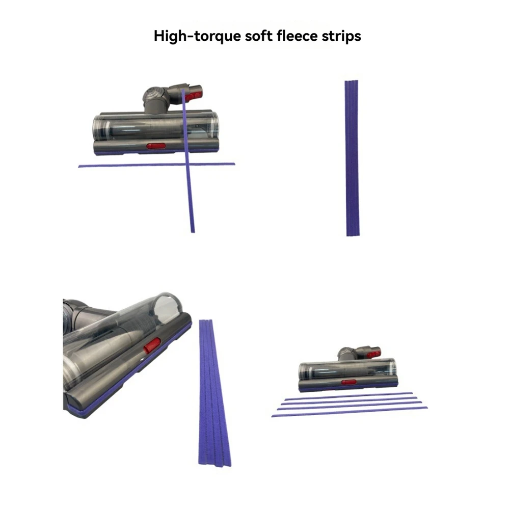 -ABJZ 4Pcs Soft Velvet Strips Replacement For Dyson V11 V15 G5 High Torque Brush Head 100W Vacuum Cleaner Parts