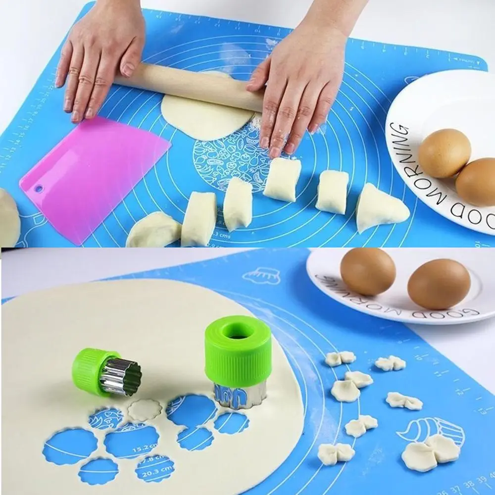 Temperature Resistance Kitchen Thickening Cooking Silicone Baking Mat Kneading Dough Pad Pastry Rolling Mat Bakeware Liners