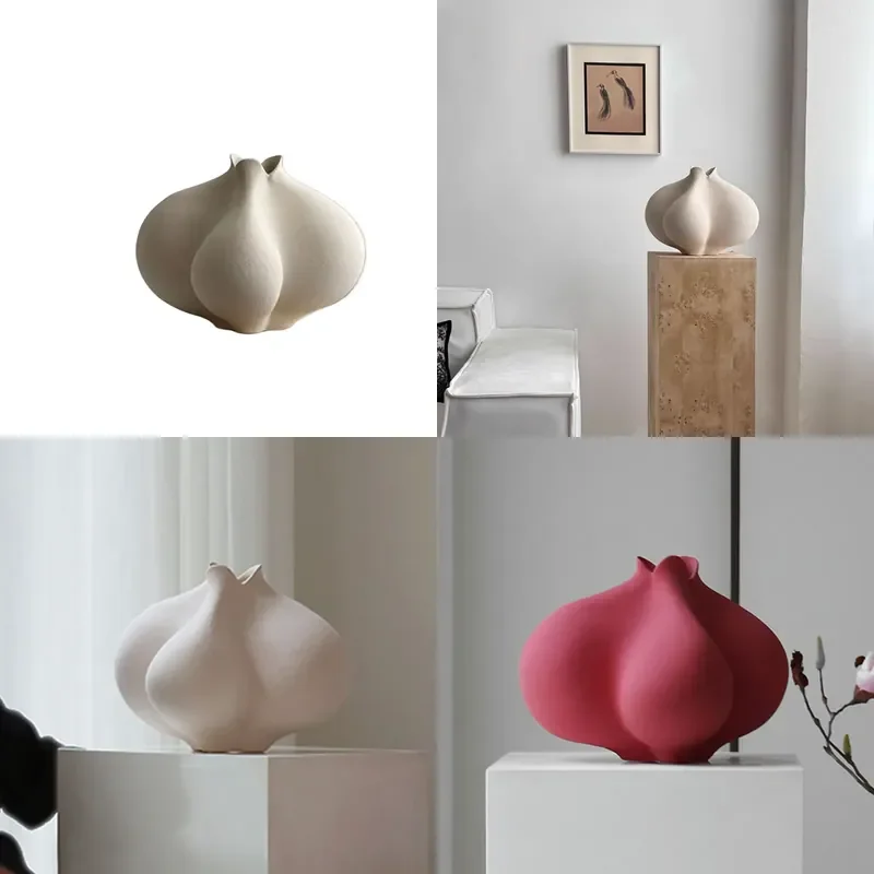 Nordic Cream Style Large Vase Ornament for Hotel B&B Living Room Study Dining Table Home Premium Art Flower Ware