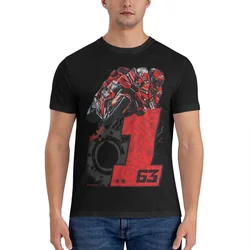 Crewneck MOTO The GP Tee Shirt Short Sleeve Clothes Summer new Francesco Bagnaia Number 1 T Shirts Men Pure Cotton Funny T-Shirt