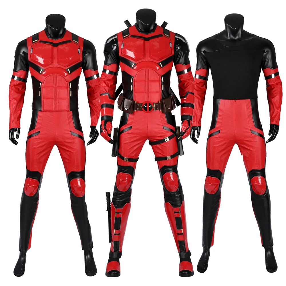 DP3 Wade Wilson Halloween Carnival Super Hero Red Soldier High Quality Cosplay Clothing Boys Combat Suit Tights and Accessories