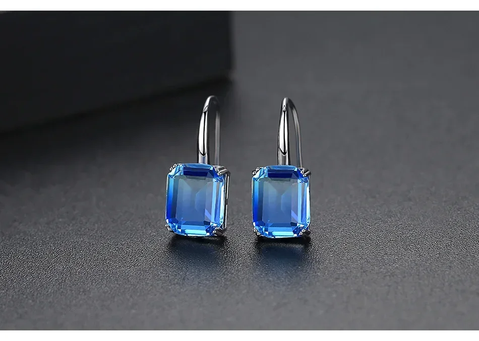 

Gradient Zircon Crystal Imitation originality Earrings Fashion Jewelry Classic Square Geometric Earhooks Austrian-Inspired
