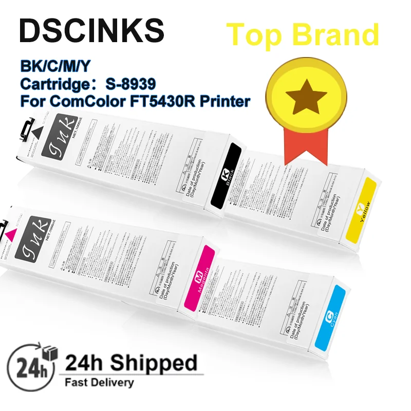 

1PC S8939 Ink Cartridge for Riso Comcolor FT5430R Printer with Chip and Pigment Ink BK C M Y 1000ml