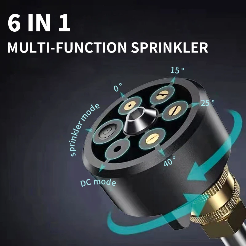 

Распылительная насадка для мойки высокого давления 6-в-1, насадка для водяного пистолета, регулируемый пистолет для мойки автомобиля, быстроструйные насадки для мытья, автоматического орошения сада