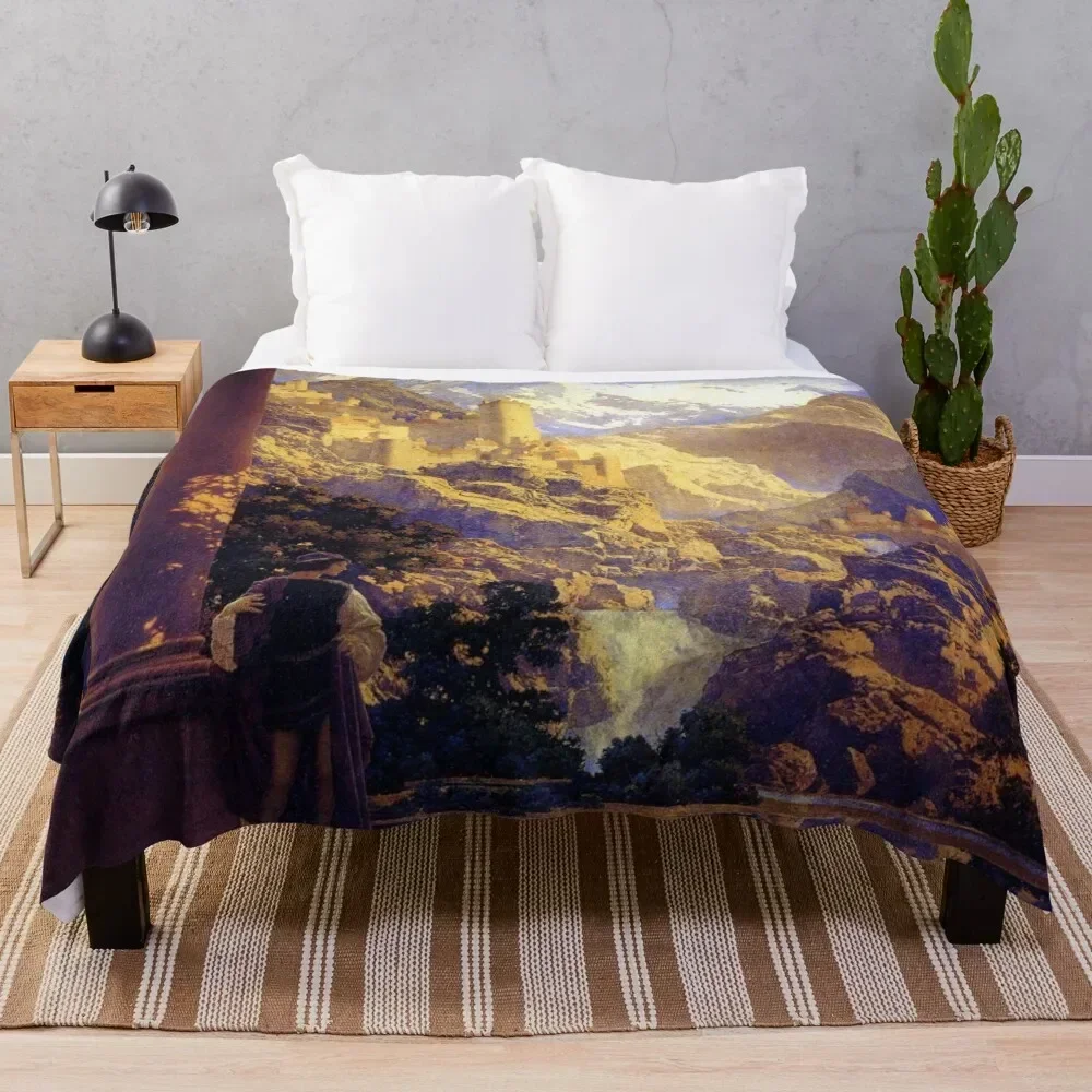 

Romance by Maxfield Parrish. Throw Blanket Portable Lightweight Blanket for Travel Camping