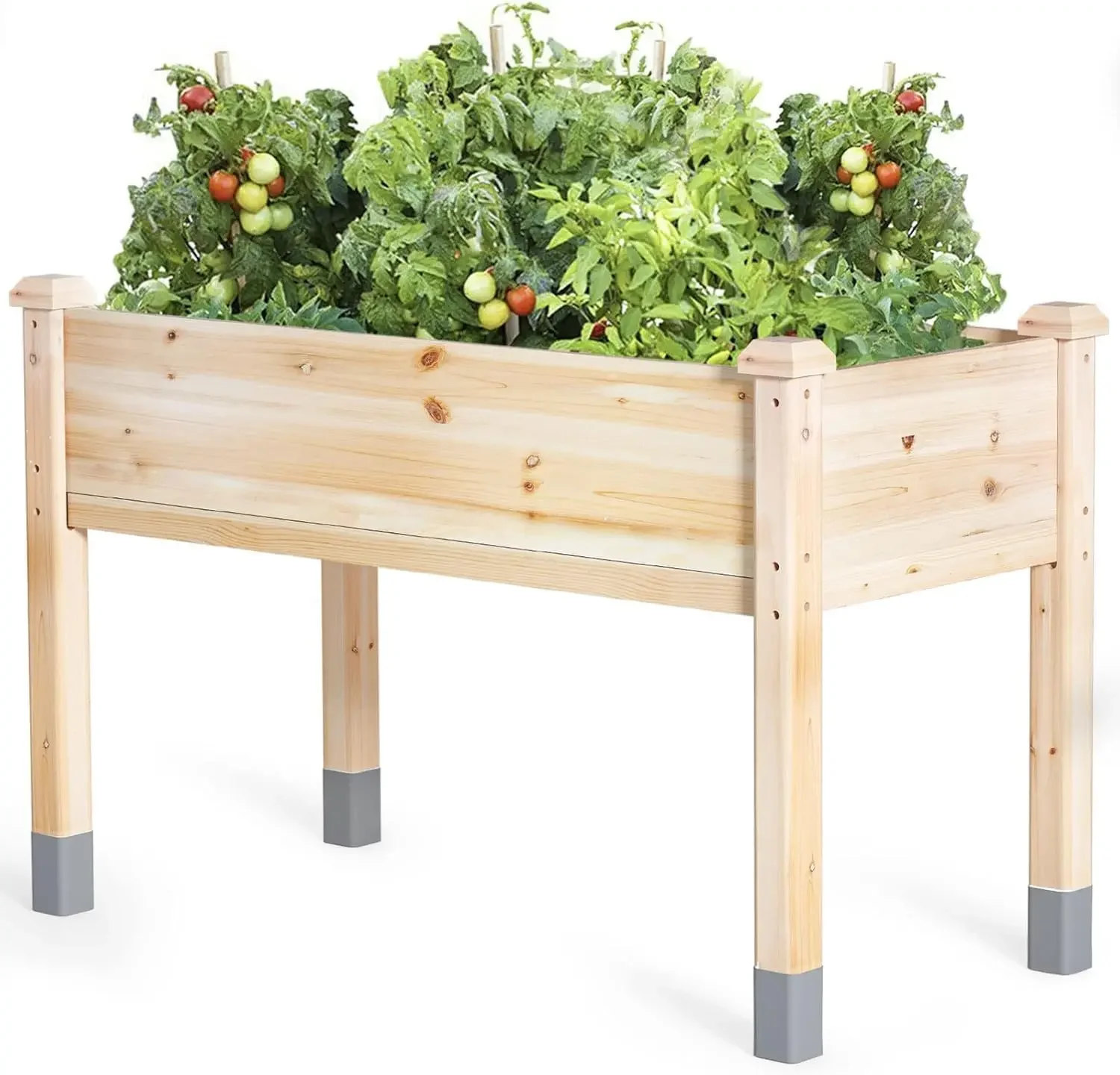 MIXC 331 lb Capacity Wooden Raised Garden Bed with Legs, 48x24x31 in. Elevated Reinforced Large Planter Box for Vegetable Flower