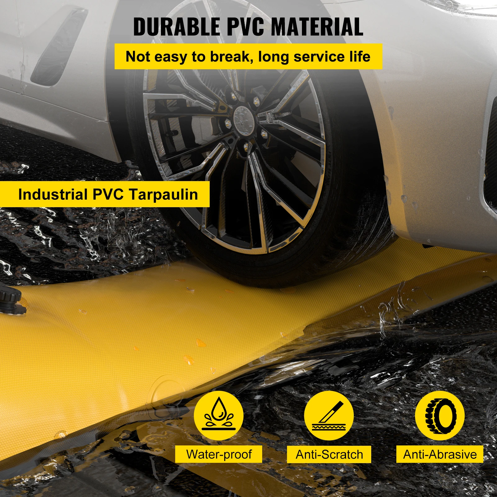 Flood Barrier, 12 Ft Length X 12 In Height Sandbag Alternative, Water Barrier For Flooding With Great Waterproof Effect