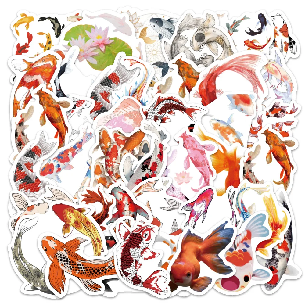 

10/50PCS Cartoon Lucky Koi Fish Cute Graffiti Stickers Waterproof Decals Children's Toys Gifts DIY Scooter Helmet Motorcycle