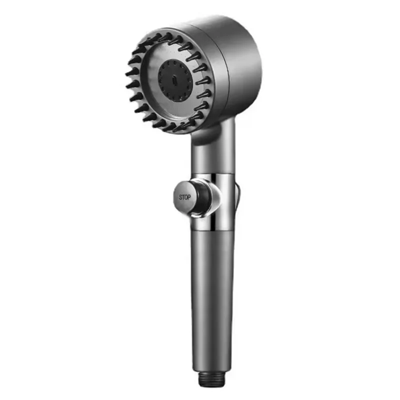 

Black Plastic ABS High-pressure Shower Head 3-mode Adjustable Spray Massage Brush Faucet Home Showerhead Bathroom Accessories