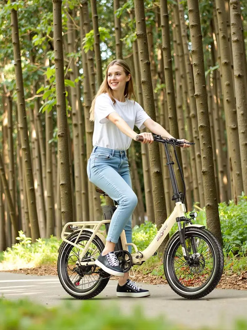 ONESPORT OT16‑2 Klappbares E-Bike für Erwachsene, 250W Motor, 48V17AH Batterie, 25 km/h Höchstgeschwindigkeit, 20*3.0" Reifen, Bluetooth-App-Steuerung, Shimano 7-Gang-Schaltung,