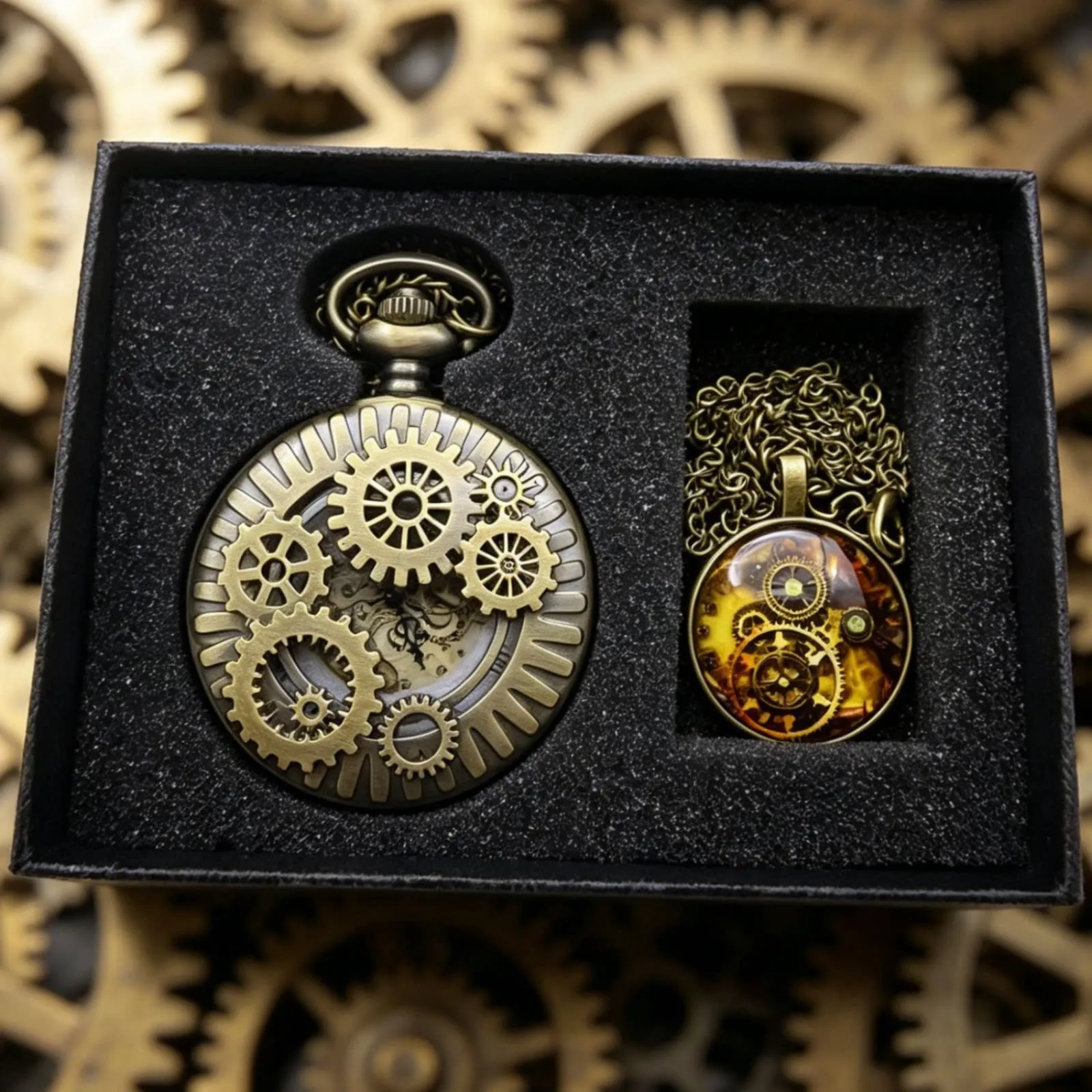 Unique Geard Pocket Watches Gift Versatile For Costumes Daily Use. Historical Drama Performance