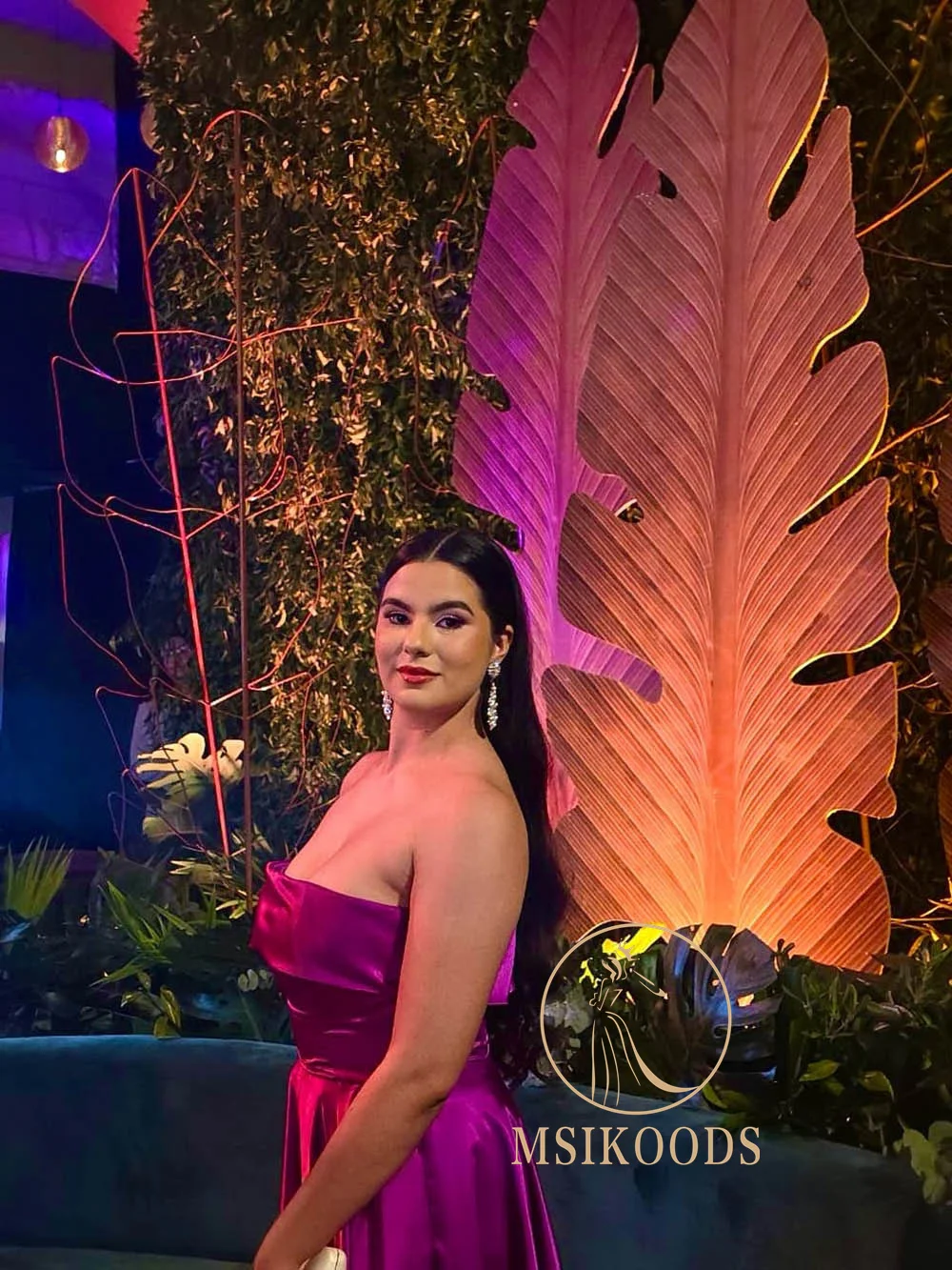 Msikoods Satin Prom Dresses 2025 Wedding Guest Dress Floor Length Elegant Evening Dress Woman Simple Party Gown Customized