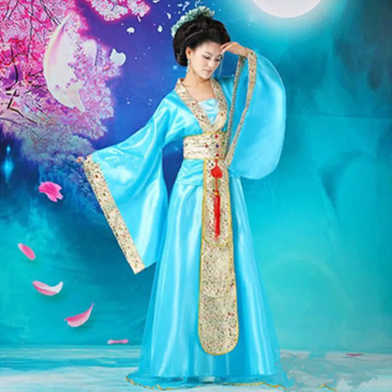 Chińskie tradycyjne odzież festiwalowa strój dla kobiet wydajność elegancki sukienka wróżki bal Hanfu sukienki do tańca kostium sceniczny