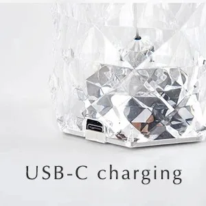 16 Colors Crystal Night Light LED Touch Projection Table Lamp Rose Remote Dimmable USB Romantic Atmosphere Light for Decor Home