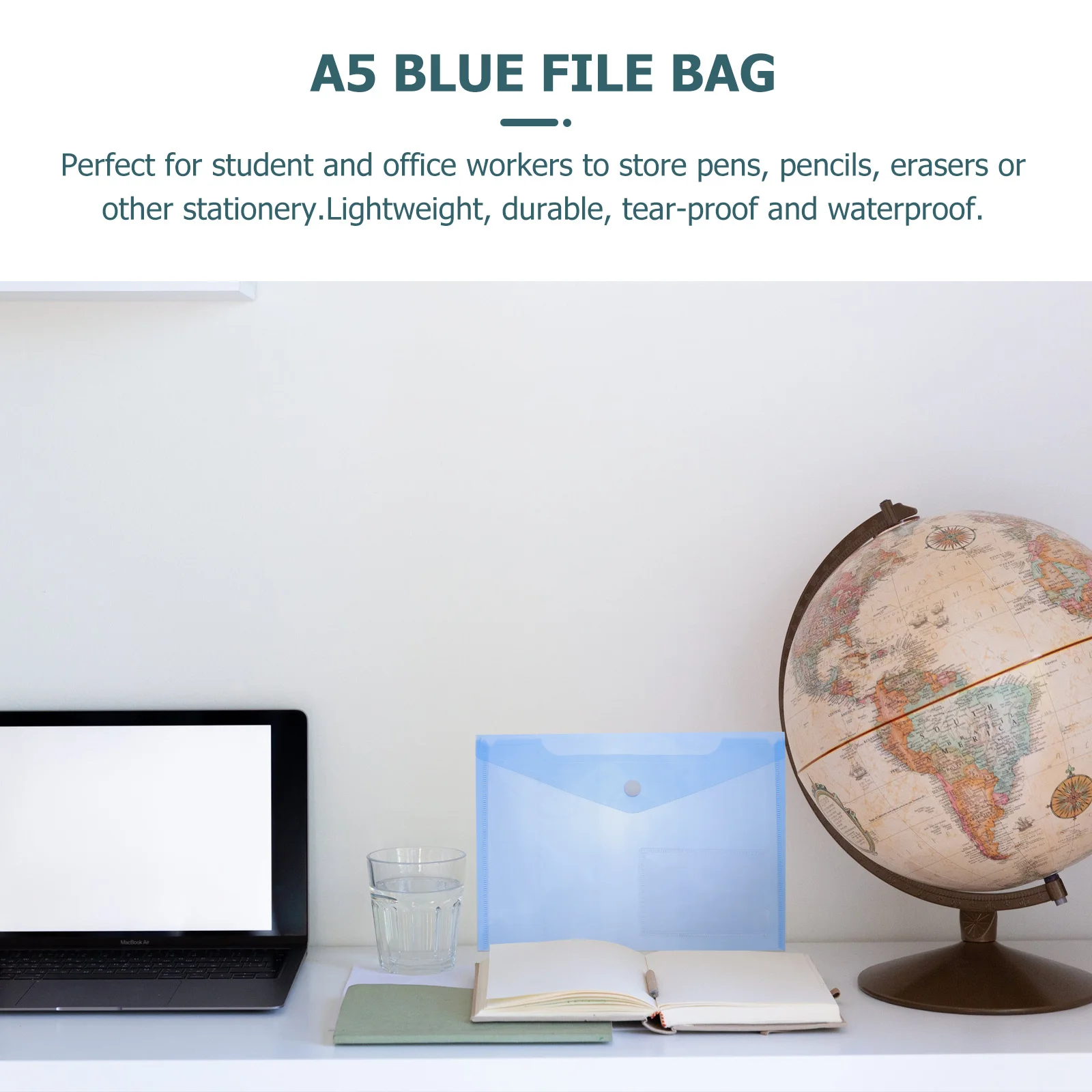 

30Pcs Transparent A5 Document Folder Plastic Snap Button File Bag Office Document Organizer Lightweight Storage