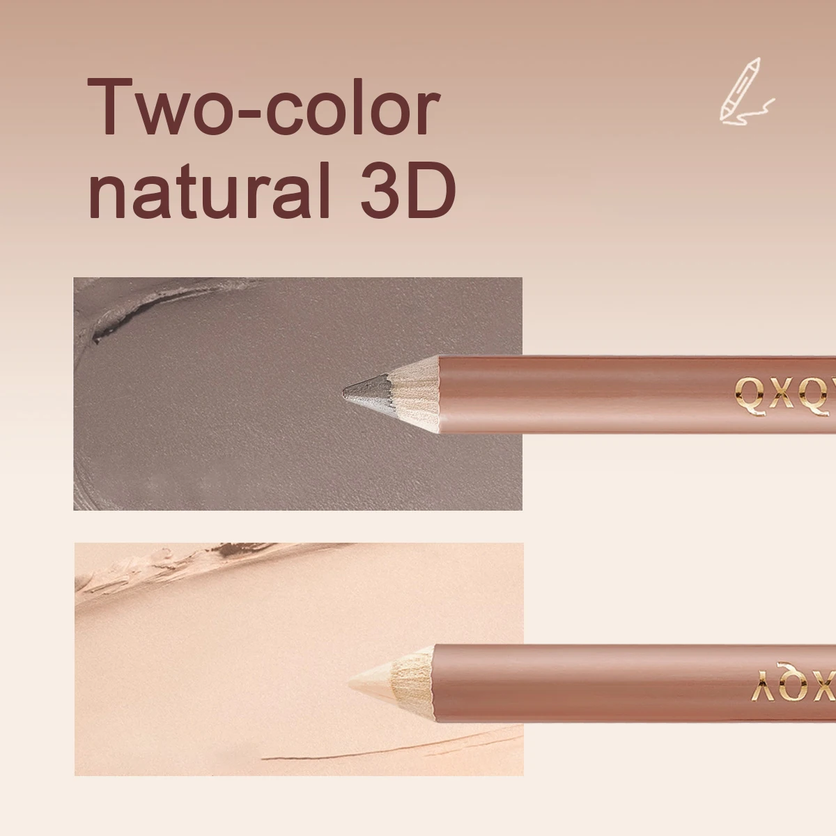 Penna per contorno evidenziatore a doppia testa 3D liscia come la seta Il contorno dell'ombra del naso naturale opaco illumina il trucco del viso