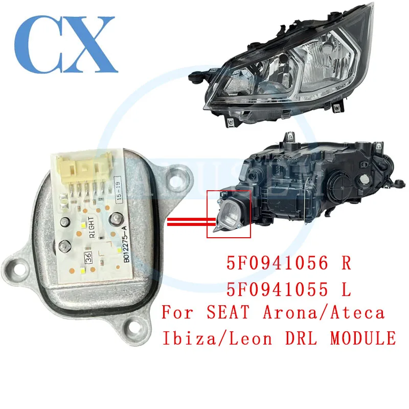 5f0941055-5f0941056-seat-arona-kj、ibiza、leon用ヘッドライトled光源モジュールdrlソースドライバーモジュール制御ユニット