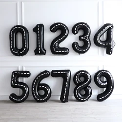 30/40inch Black Foil Number Balloon 1st 2nd 3rd Racing Car Birthday Party Decorations Kids Boys Favors Baby Shower Supplies