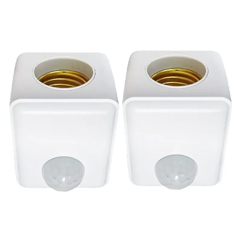 4X Motion Sensor Light Socket E27 Motion Detector Lamp Holder Socket Automatic Human Infrared Sensor Lamp Holder EU Plug