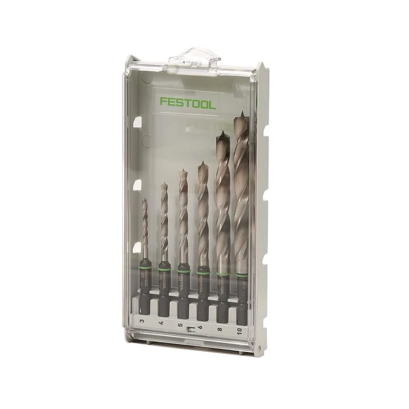 FESTOOL 577396 BKS SYS3 D3-10 CE/W Bohrer-Set mit Aufbewahrungskoffer, Spiralbohrer, starkes, langlebiges Werkzeugzubehör