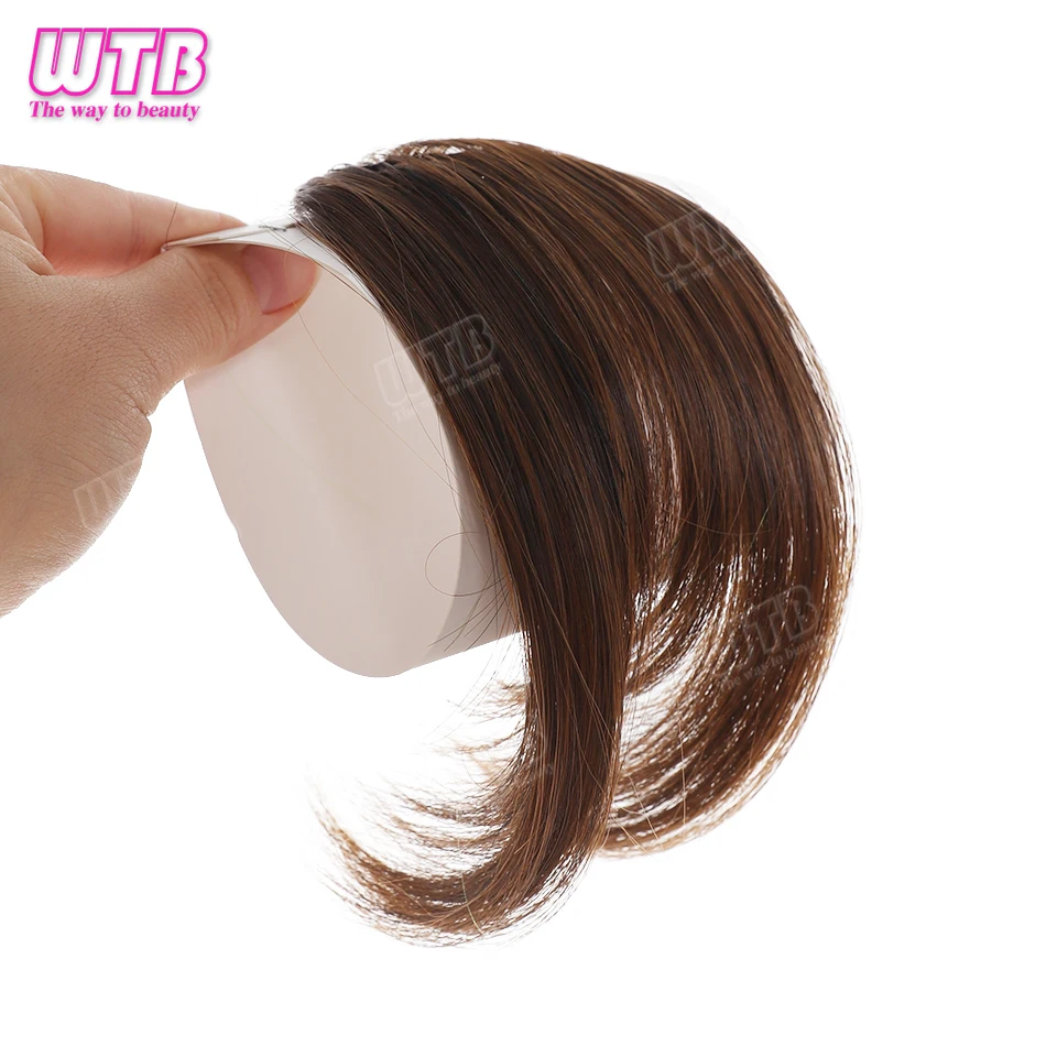 女性のための偽の合成フリンジ,自然な額のフリンジ,ヘアエクステンションの短い目に見えないクリップ,ヘアピース