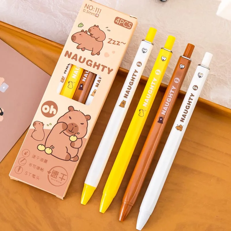 36pcs/lot Creative Capybara Square Gel Pen Cute 0.5mm Black Ink Signature Pens Promotional Gift Office School Supplies