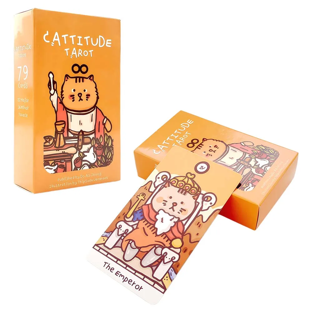 

Charming Cat Tarot Cards 79-Card Deck 10.3x6cm Divination Card for Beginners Predicting the Future and Self Exploration