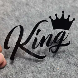 Faccia sorridente King Crown Car Decal Sticker moto olio serbatoio corpo impermeabile divertente lettere riflettenti decalcomanie accessori Auto