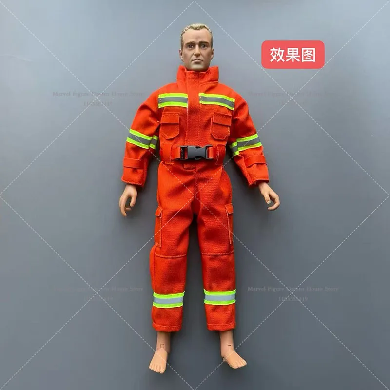 1/6 Scale Male Clothes Firefighting And Rescue Uniform Navy Blue Suits Jungle Jumpsuit For 12-inch Action Figure Soldier