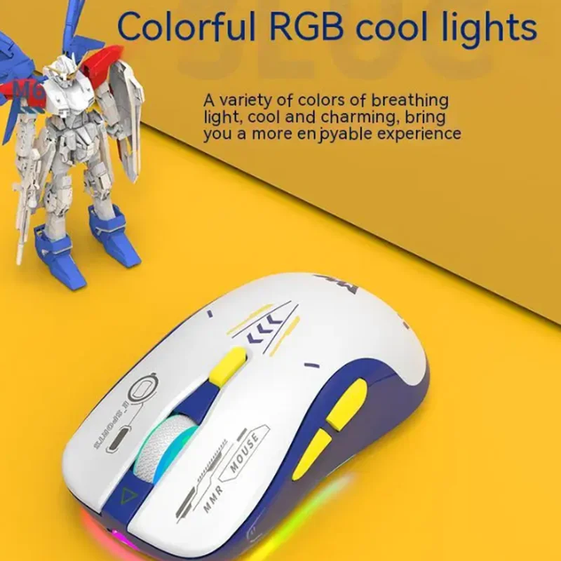 M6 Mecha Style 2.4ghz Wireless Mouse RGB Light Rechargeable Silent Click Gaming Mouse For Esports PC Office Laptop Accessories