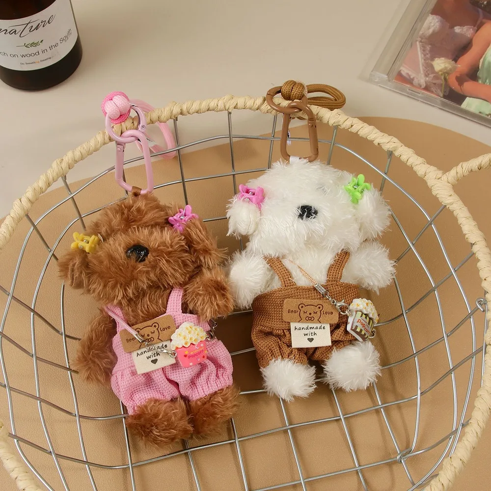 Plush Dog Bag Charm Fluffy Puppy Keychain With Strap And Outfit Cute Handbag Purse Charm Fashion Accessory Gift For Dog Lovers