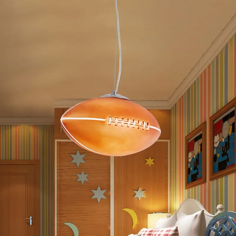 Children's room basketball LED creative cartoon bedroom pendant light kindergarten rugby study theme pendant light for boys