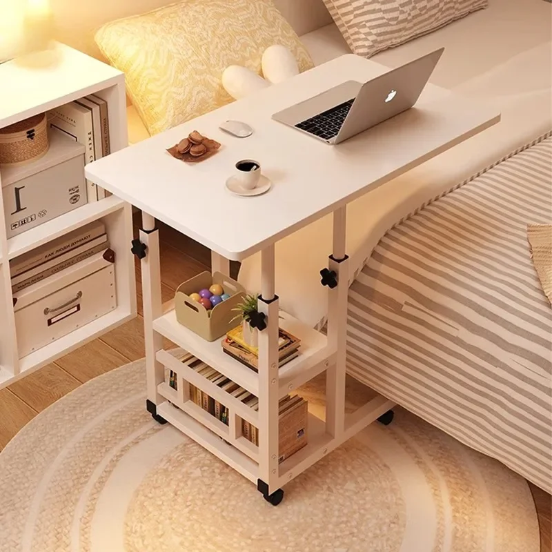 

높이조절 사이드 이동식 테이블 Bedside Adjustable Table, Swivel Wheel Rolling Tray - Bedside Home Desk,Mobile Laptop Computer Standing Desk