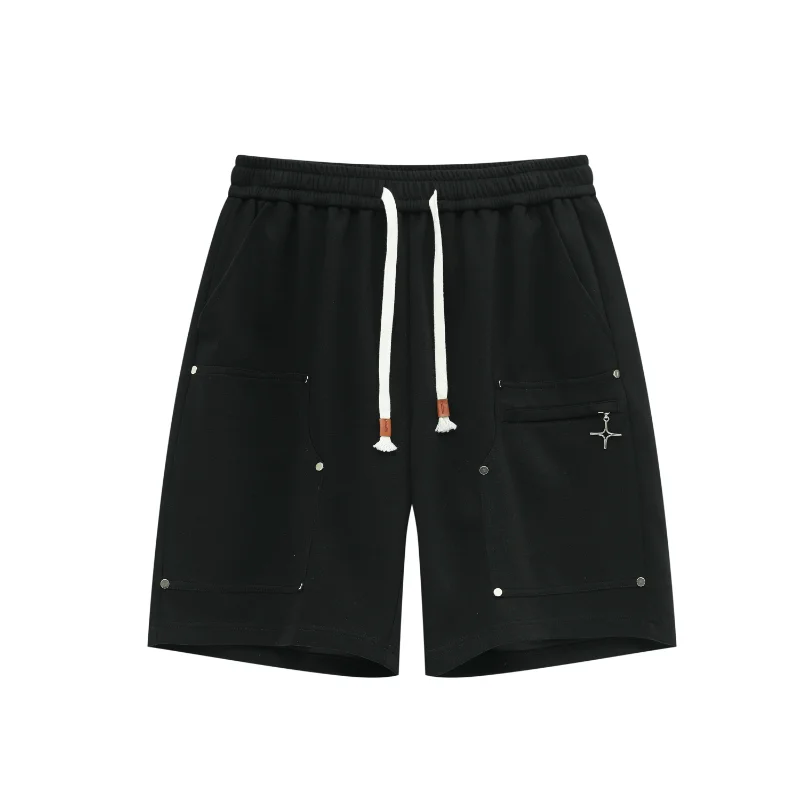 

Hiphop Fried Street Rivet Stitched Cargo Shorts Amercian High Street Sports Basketball Pants Summer Men Five-point Sweatpants