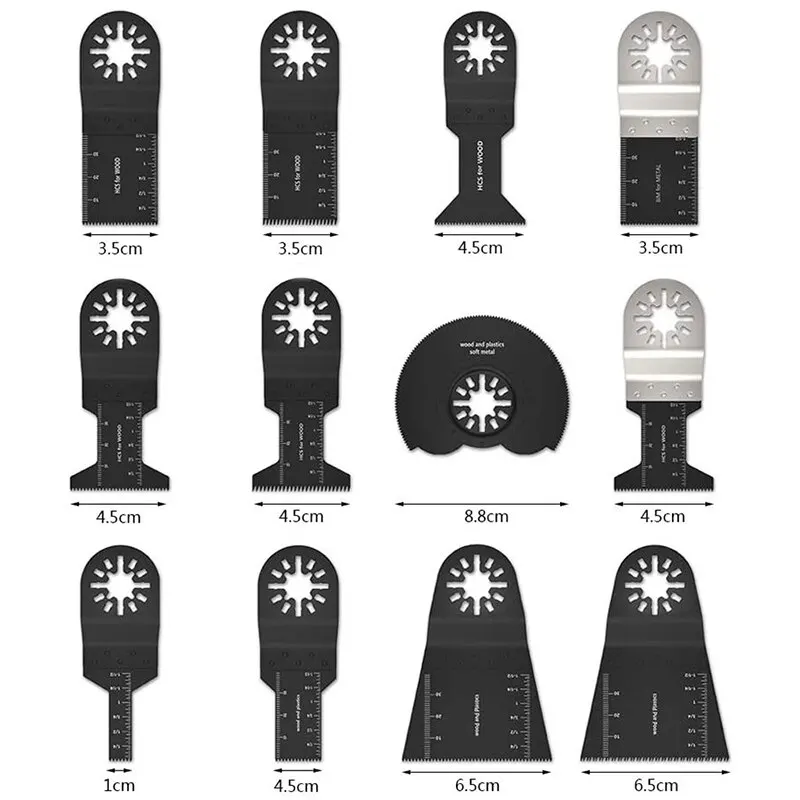 12pcs Multifuncional Saw Blade Durável Carpintaria Oscilante Acessórios Furo Fechado Joint Power Tool Oscilação Saw Blade