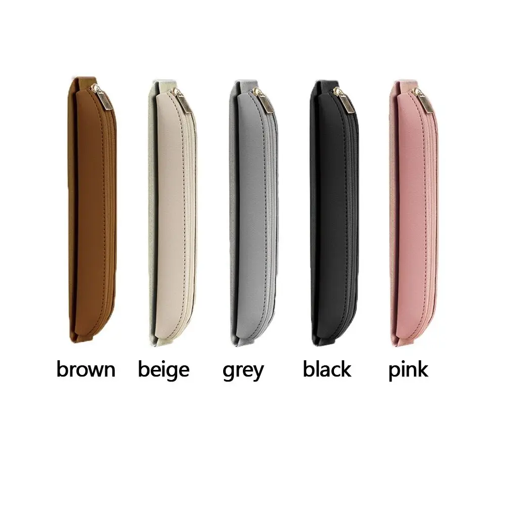 New Pu Leather Pencil Storage Bag Book Notebook Elastic Rubber Band Pen Clip Portable Office Meeting Laptop Pen Holder