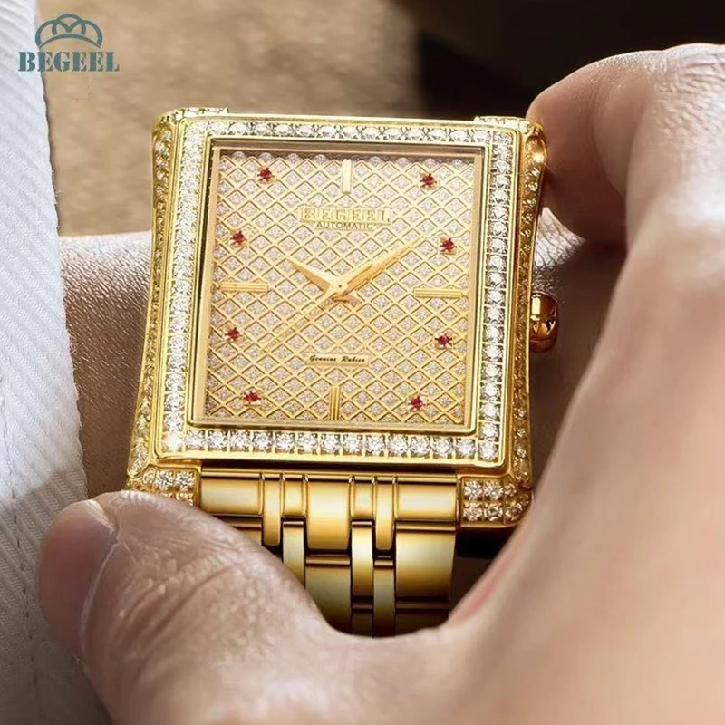 

Мужские часы BEGEEL, механические часы, полностью автоматические механические часы, джентльменские механические часы, светящиеся мужские часы