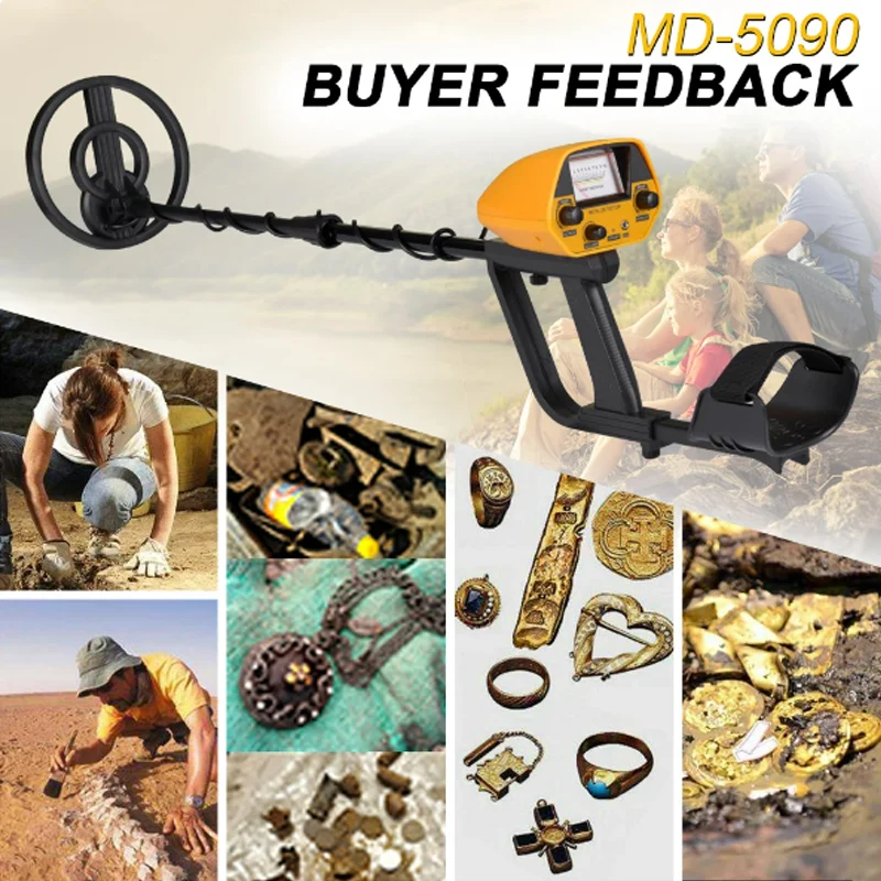 MD-5090 Metal Detector Underground Gold Detector Metal Length Adjustable Treasure Seeker Portable High Precision Hunter Detector