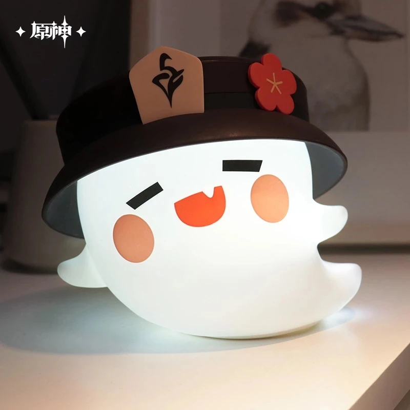 

Game Genshin Impact Hu Tao Cosplay Ghost Silicone Night Light Anime Project LED Table Lamp Home Decoration Halloween Prop Gifts