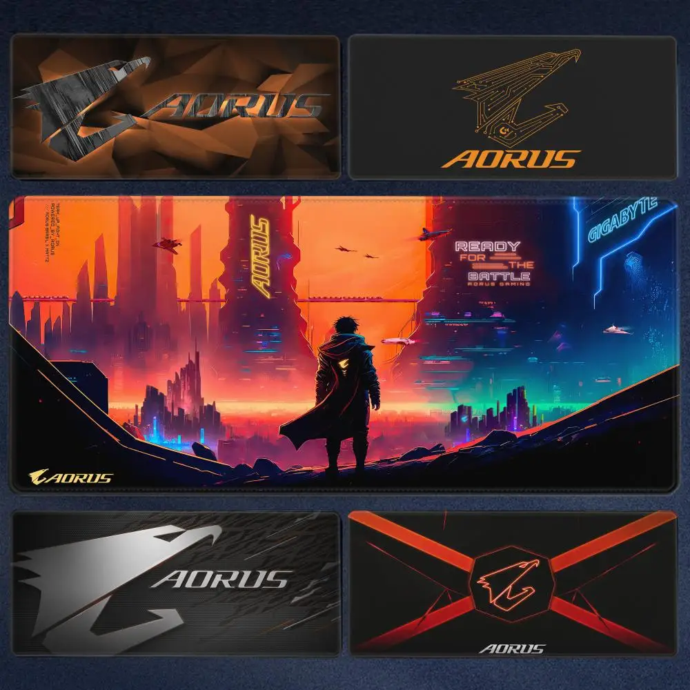 GIGABYTE AORUS Beautiful illustrations style patternsOffice Computer Desk Mat Table Big Mouse Pad Laptop Cushion Nonslip Decor