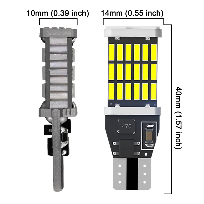 1 Uds. Bombilla LED Canbus para coche T15 906 922 W16W luz de señal 12V 4014 45SMD 7000K blanco superbrillante lámpara de estacionamiento inverso de