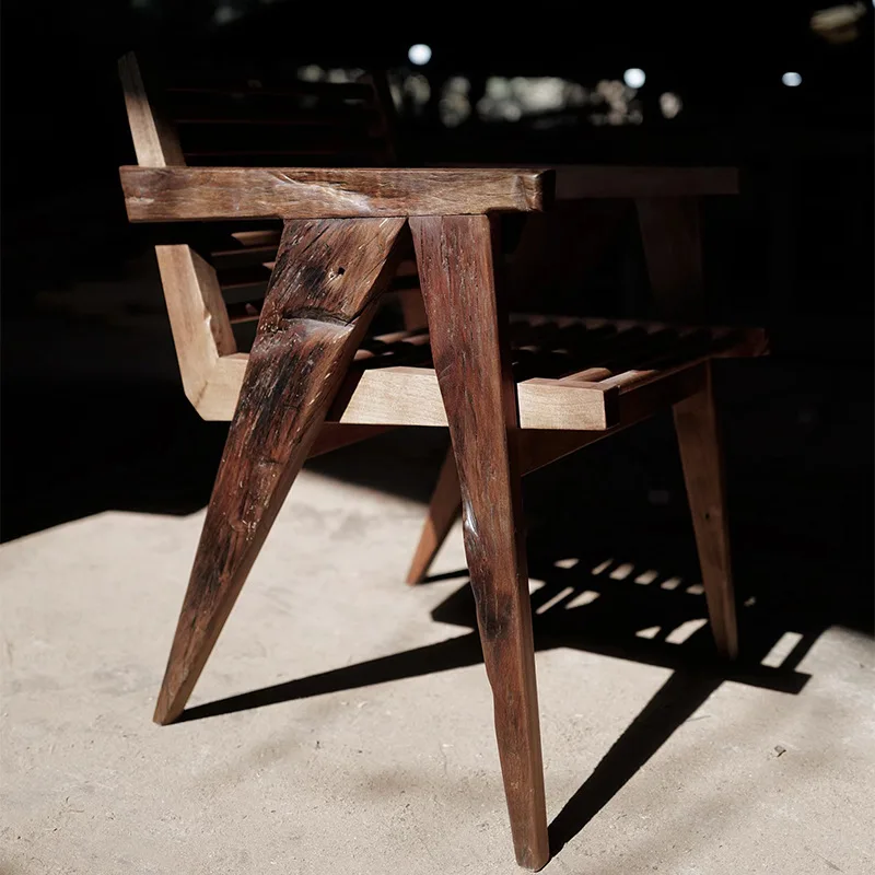 Wabi Sandy Wind Solid Wood Chair Office Chair Dining Chair Household Ancient Wood