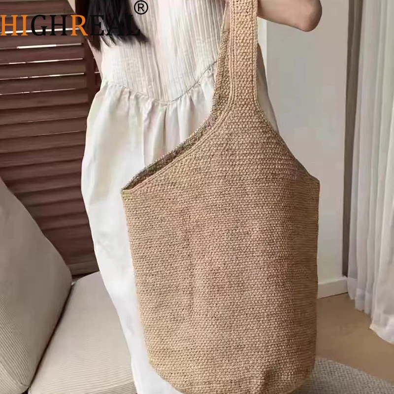 

Weave Tote Bag Large Capacity Summer Beach Straw Handbag and Purse Female Bohemian Shoulder Bag for Women Ladies Travel Bag