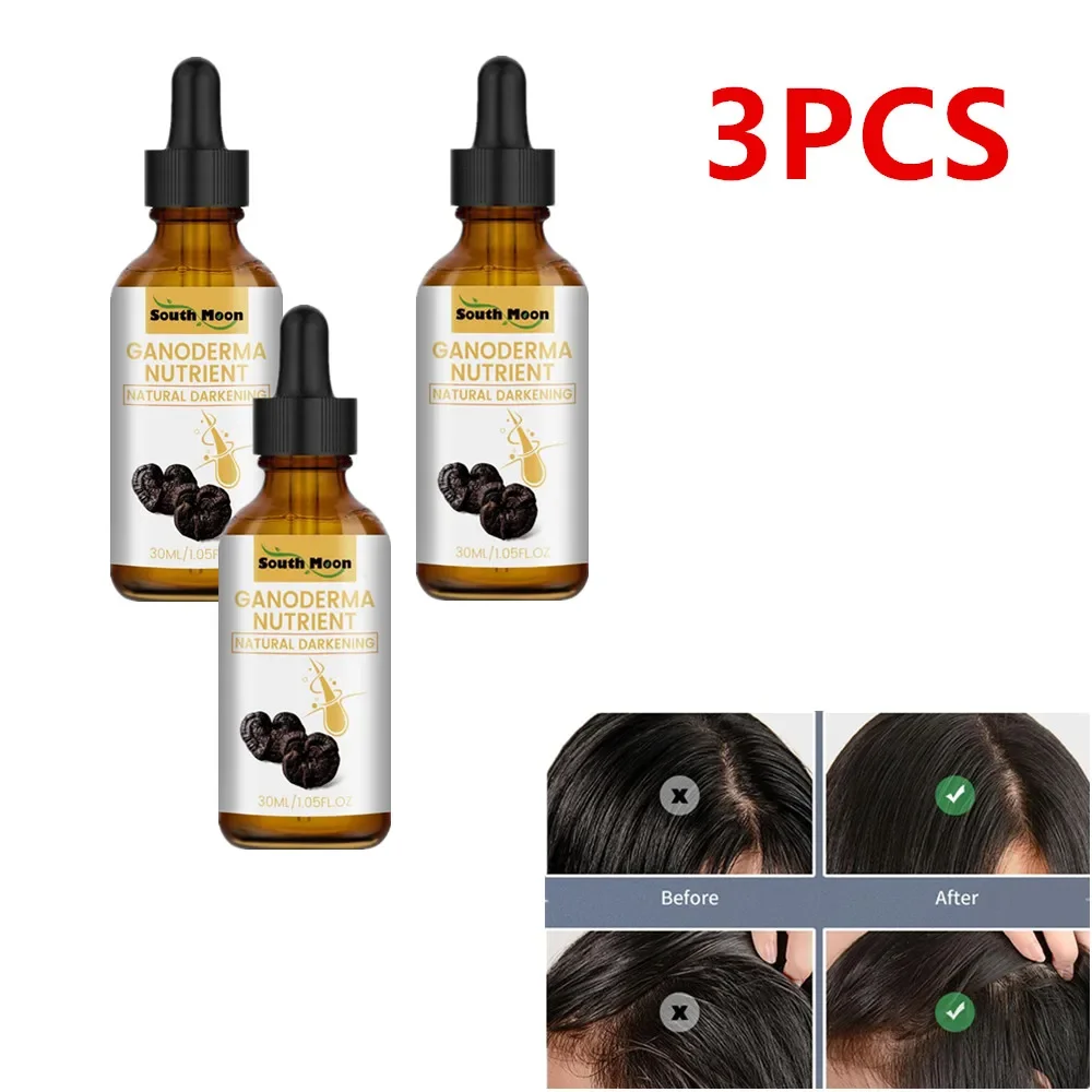 3Pcs Grey Hair Reverse Serums Ganoderma Nutrient Natural Darkening Serums 30ml Anti-Greying Hair Serums For Promoting Healthier