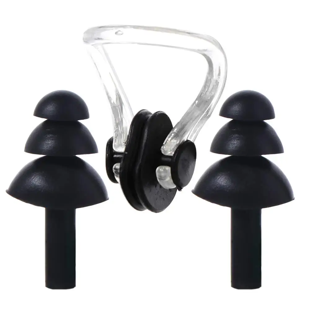 Soft Swimming Earplug Nose Clip Anti-water Silicone Silicone Noise Earplug Comfortable Professional Nose Protector Clip Beginner