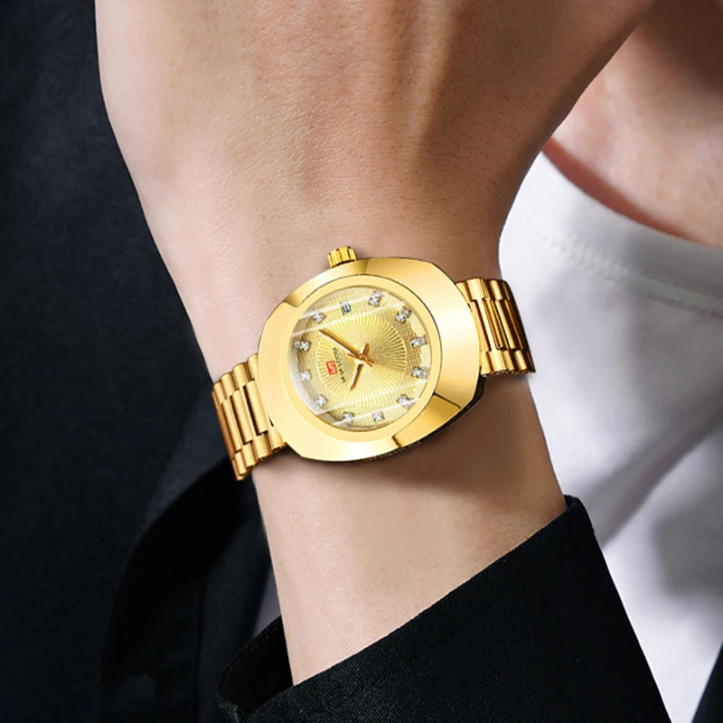 Gold Men Wrist Watches For Male Clock 2024 Top Brand Luxury Golden Fashion Men Quartz Watches Waterproof Wristwatches Dropship