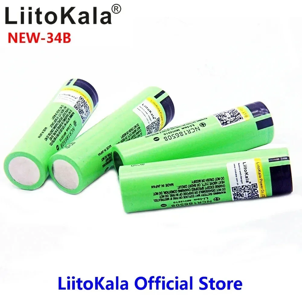 LiitoKala 100% Original 18650 battery NCR18650B 3.7v 3400mah 18650 rechargeable lithium battery for flashlight batteries