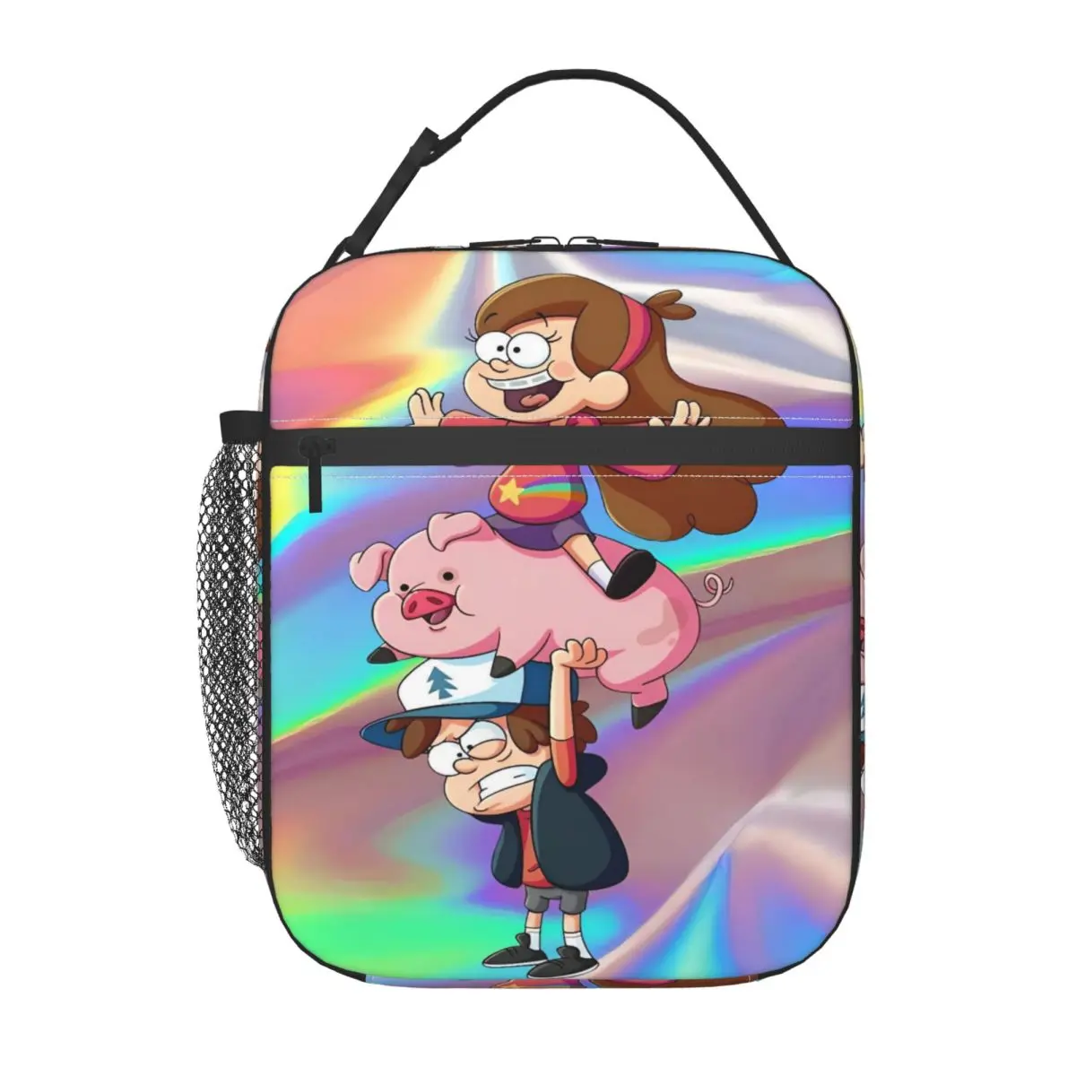 Gravity Falls Lunch Bag Kawaii Lunch Box For Women Office Convenient Cooler Bag Oxford Designer Thermal Tote Handbags